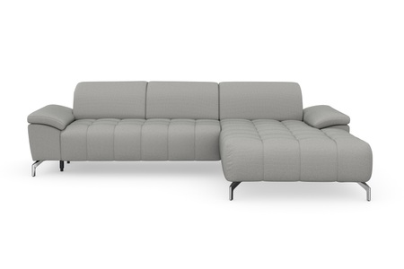 sit&more Ecksofa »Cool«, wahlweise mit Kopfteilverstellung und Vorziehsitz, motorisch, mit silberfarbenen Füssen