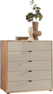 WIEMANN Schubkastenkommode »Cardiff Sideboard, Wäscheschrank, teilmassiv Bianco-Eiche, Schubladen« Glas- oder Massivholzfront, verschiedene Breiten, MADE IN GERMANY, Schubkästen inklusive Selbsteinzug und Dämpfung