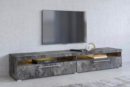 undefined, Lowboard, Breite 200 cm, INOSIGN Lowboard »India,Breite 200 cm, stilvolle Fernsehschrank mit offenen Fächern«, TV-Board ohne Beleuchtung, TV-Kommode mit viel Stauraum
