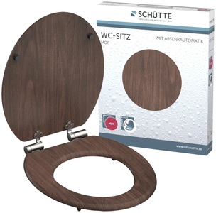SCHÜTTE, SCHÜTTE WC-Sitz mit Absenkautomatik, WC-Sitz Dark Wood mit Absenkautomatik