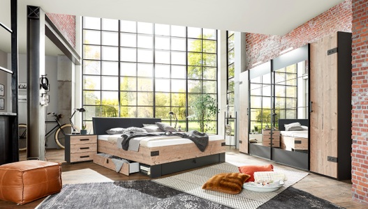 Wimex, home24 Bett Stockholm, Wimex Stauraumbett »Stockholm, gepolstertes Kopfteil, zusätzlicher Stauraum am Fussende«, inklusive 2 Bettschubladen, wahlweise 160 oder 180x200cm Liegefläche