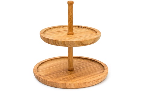 relaxdays, relaxdays Etagere »2-stufig«, relaxdays Etagere »2-stufig« Holzart: Bambus (China)