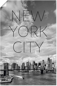 Artland, Artland Wandbild »NYC Brooklyn Bridge & Lower Manhattan«, New York, (1 St.), in vielen Grössen & Produktarten - Alubild / Outdoorbild für den Aussenbereich, Leinwandbild, Poster, Wandaufkleber / Wandtattoo auch für Badezimmer geeignet, Artland Wandbild »NYC Brooklyn Bridge & Lower Manhattan«, New York, (1 St.), als Alubild, Leinwandbild, Wandaufkleber oder Poster in versch. Grössen
