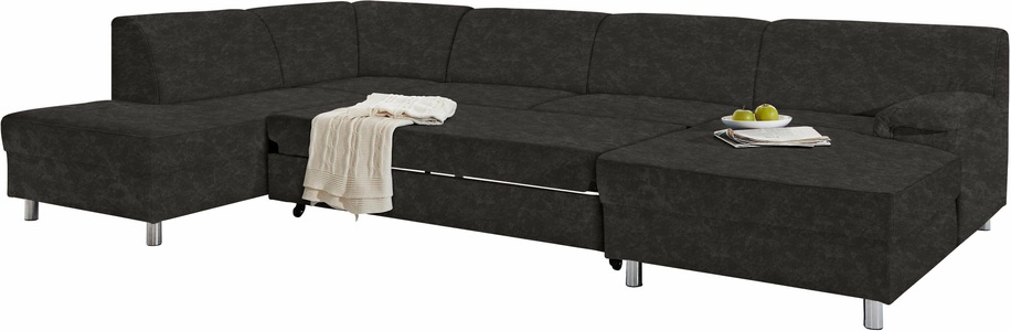 INOSIGN, INOSIGN Wohnlandschaft, wahlweise mit Bettfunktion, Home affaire Wohnlandschaft »Jamie, zeitloses Design, fester Sitzkomfort, viel Platz, U-Form« wahlweise mit Bettfunktion
