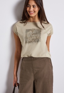 STREET ONE Shirttop, mit Print und Deko Steinen