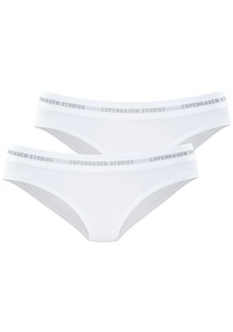 Copenhagen Studios Bikinislip »mit softem Logobund«, (2er-Pack), aus gerippter Bio-Baumwollqualität