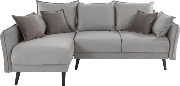 INOSIGN Ecksofa »Asra«, incl. Bettfunktion und Bettkasten, Seitentasche im Armteil, Federkern
