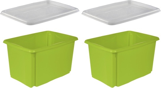 keeeper, keeeper Stapelbox »emil«, (Set, 2 St.), keeeper Aufbewahrungsbox »emil«, (Set, 2 St.), 45 L, mit Deckel, hochwertiger Kunststoff