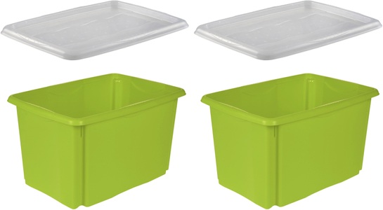 keeeper, keeeper Stapelbox »emil«, (Set, 2 St.), keeeper Aufbewahrungsbox »emil«, (Set, 2 St.), 45 L, mit Deckel, hochwertiger Kunststoff