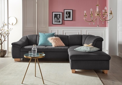 SIT&MORE, sit&more Ecksofa, sit&more Ecksofa »Santo L-Form«, mit Federkern, wahlweise mit Bettfunktion und Stauraum