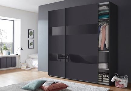 Wimex, Wimex Schwebetürenschrank »Altona«, Wimex Schwebetürenschrank »Altona«, mit Glaselementen und zusätzlichen Einlegeböden