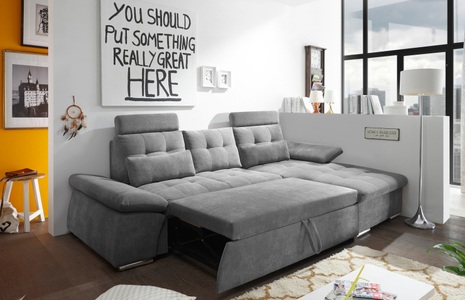 MID.YOU, MID.YOU Wohnlandschaft in textil, holzwerkstoff dunkelgrau , Nalo Longchair 2f.rec , Uni , 170 cm , Nachbildung , seitenverkehrt erhältlich, Rücken echt , 002220026403, MID.YOU Ecksofa in mikrovelours dunkelgrau , Nalo , Textil, Holzwerkstoff , Uni , 268x170 cm , Mikrovelours,Nachbildung , seitenverkehrt erhältlich, Rücken echt , 002220026403