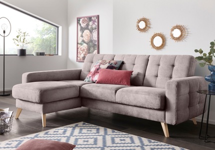 exxpo - sofa fashion, exxpo - sofa fashion Ecksofa, exxpo - sofa fashion Ecksofa »Nappa, kompakt und komfortabel, bequem, zeitloses Design, L-Form«, tolle Detailverarbeitung, inkl. Bettfunktion und Bettkasten