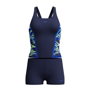 SPEEDO, Speedo Tankini "HYPERBOOM SPLICE TANKINI SET BLK/GRN"
