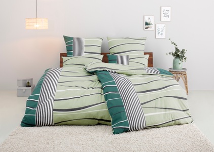 MY HOME, my home Bettwäsche »Renu«, (2 tlg.), geometrische Bettwäsche mit Wellen-Design, für Kinder & Erwachsene, 
