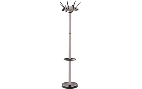 Maul, Maul Garderobenständer, MAULcaligo, silber, 9408095, Maul Garderobenständer 9408095 MAULcaligo Anzahl der Haken: 32 (Ø x H) 46 cm x 175.2 cm Stahl Silber, Schwarz 1 St.