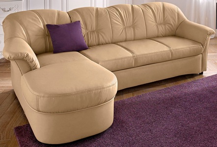 DOMO collection, DOMO collection Ecksofa, DOMO collection Ecksofa »Flores Schlafsofa, B/T/H: 233/142/86 cm, L-Form«, wahlweise mit Bettfunktion, wahlweise mit Federkern, auch in Leder