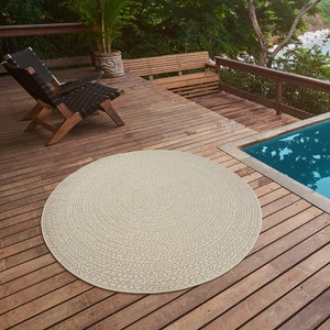 the carpet Teppich »Kansas«, rund, 1 mm Höhe, moderner robuster In und Outdoor Teppich Jute Look