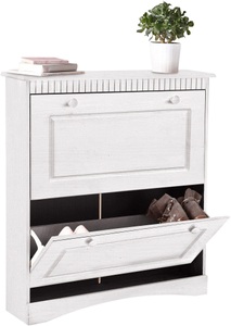 HOME AFFAIRE, Home affaire Schuhschrank »Rustic«, Home affaire Schuhschrank »Rustic«, mit Knopfgriffen aus massiver Kiefer,FSC®-zertifiziert,Kassetenoptik