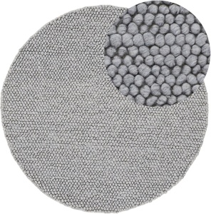 carpetfine Teppich »Calo«, rund, 16 mm Höhe, Handweb Teppich, Uni-Farben, meliert, handgewebt, 70% Wolle