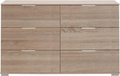 Wimex, Wimex Schubkastenkommode »Easy«, Livetastic Kommode 130/83/41 cm , Easy Plus A , Eichefarben , Metall , 6 Schubladen , 130x83x41 cm , Dekorfolie,Nachbildung , Beimöbel erhältlich , 001787037528