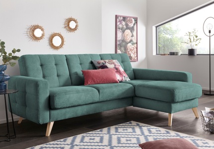 exxpo - sofa fashion, exxpo - sofa fashion Ecksofa, exxpo - sofa fashion Ecksofa »Nappa, kompakt und komfortabel, bequem, zeitloses Design, L-Form« tolle Detailverarbeitung, inkl. Bettfunktion und Bettkasten