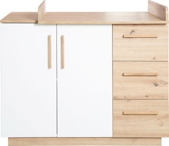 Roba, roba® Wickelkommode »Lion, Anthrazit & Artisan Eiche, 2 Türen + 3 Schubladen«, bis 15 kg, Wickeltisch zweifarbig, abnehmbarer Wickelaufsatz, 117,5 cm, roba® Wickelkommode »Lion, Anthrazit & Artisan Eiche, 2 Türen + 3 Schubladen«, bis 15 kg, Wickeltisch zweifarbig, abnehmbarer Wickelaufsatz, 117,5 cm