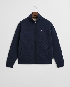 Gant Sweatjacke »QUILTED CORD COLLAR FULL ZIP«, Mit Rundhalsausschnitt