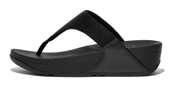 Fitflop, Fitflop Zehentrenner »LULU SHIMMERLUX TOE-POST SANDALS«, Fitflop Zehentrenner »LULU SHIMMERLUX TOE-POST SANDALS«, Keilabsatz, Sommerschuh, Schlappen in schimmernder Optik
