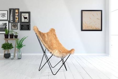 Kayoom, Kayoom Schmetterling-Stuhl »Lynn«, Kayoom Stuhl »Schmetterling-Stuhl Lynn 110, weicher Bezug aus Kunstfell«, 1 St., teilweise handgefertigt, für ungezwungenes Sitzen
