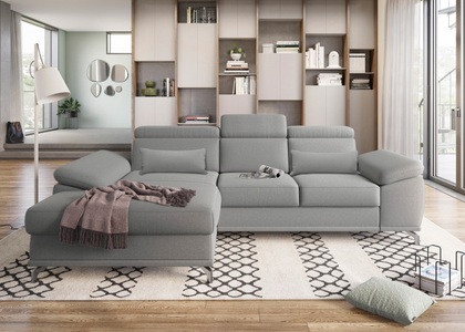 SIT&MORE, sit&more Ecksofa, sit&more Ecksofa »Cabrio L-Form, mit Sitztiefenverstellung, Arm- und Kopfteilverstellung«, 2 Nierenkissen, Federkern, optional Bettfunktion und Stauraum