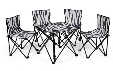 undefined, Campingtisch »Zebra«, zebraffo - Campingset Kids, 4 Stühle und 1 Tisch, 108cm