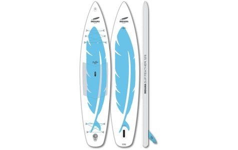 undefined, Indiana SUP 12'6 Feather Aufblasbares SUP Board weiß/blau 2021 SUP Boards, Indiana Paddle & Surf SUP-Board »SUP Board 126 Feather«