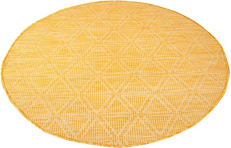 Carpet City, Carpet City Teppich »Palm«, rund, 5 mm Höhe, Wetterfest & UV-beständig, für Balkon, Terrasse, Flur, Küche, flach gewebt, Carpet City Teppich »PALM3073«, rund, 5 mm Höhe, Wetterfest & UV-beständig, für Balkon, Terrasse, Küche, flach gewebt