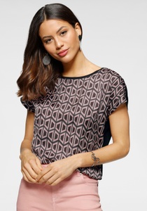 LAURA SCOTT, Laura Scott Shirtbluse, in modischem Materialmix - NEUE FARBEN, Laura Scott Shirtbluse, aus glänzendem Satin