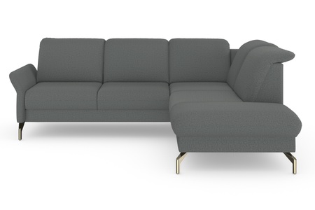 sit&more Ecksofa »Fashion«, wahlweise mit Kopfteilverstellung und Vorziehsitz, motorisch, mit satinierten Nickelfüssen