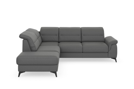 sit&more Ecksofa »Sinatra«, mit Ottomane, optional mit Kopfteilverstellung und Armteilfunktion oder mit Kopfteilverstellung, Armteilfunktion, Bettfunktion und Stauraum, mattschwarze Metallfüsse