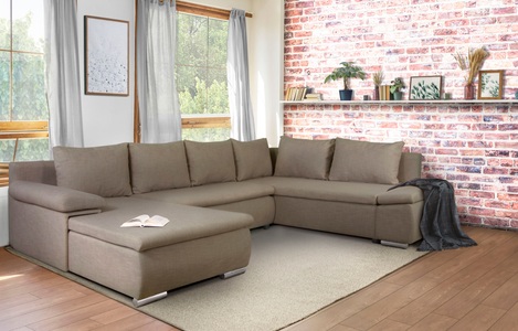 Home affaire Wohnlandschaft »Acra«, mit Bettfunktion und Bettkasten, in Mattenoptik