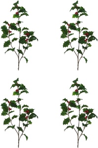 Creativ green, Creativ green Winterliche Kunstpflanze »Weihnachtsdeko«, (4 St.), Zweig mit Beeren, 4er-Set, 