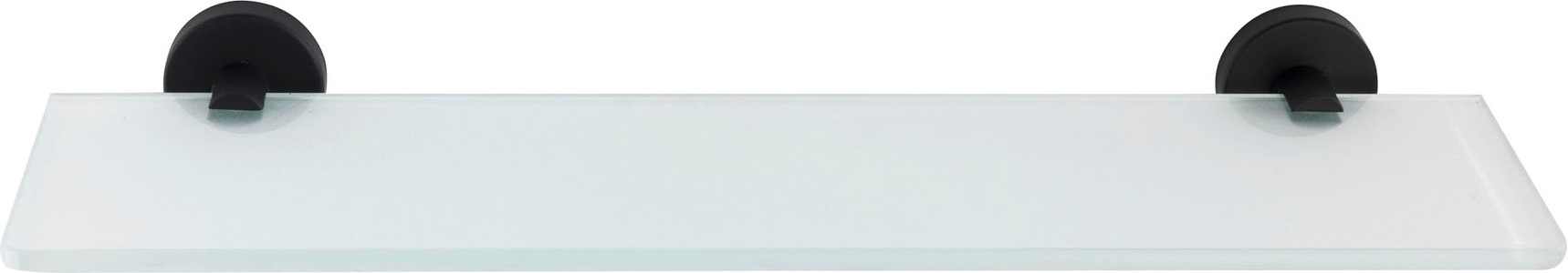 Wenko, Wenko - Glas Wandablage Bosio Black matt, Edelstahl rostfrei, 