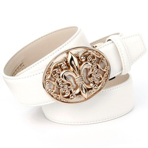 ANTHONI CROWN, Anthoni Crown Ledergürtel mit Lilie Schliesse, 