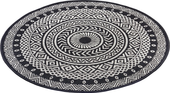 NORTHRUGS, NORTHRUGS Teppich »Giro«, rund, 4 mm Höhe, Flachgewebe In und Outdoor geeignet, Mandala Design, gekettelt, Wohnzimmer, Balkon, Terrasse, Garten, Robust, Pflegeleicht, NORTHRUGS Teppich »Giro«, rund, 4 mm Höhe, Flachgewebe Mandala Design, gekettelt, Robust, Pflegeleicht