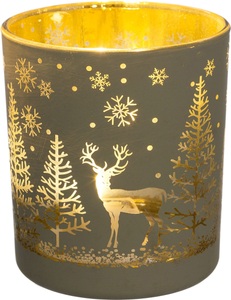 Creativ Deco, Creativ deco Teelichthalter »Weihnachtsdeko«, (4 St.), mit goldfarbener Innenseite, Creativ deco Teelichthalter »Weihnachtsdeko«, (4 St.), mit goldfarbener Innenseite