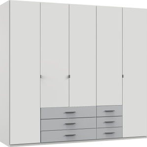 Wimex, Wimex Drehtürenschrank »Sumatra«, Livetastic Drehtürenschrank in weiss, hellgrau , Sumatra , Holzwerkstoff , 3 Fächer , 6 Schubladen , 225x210x58 cm , Dekorfolie,Dekorfolie,Nachbildung,Nachbildung , 001787056301