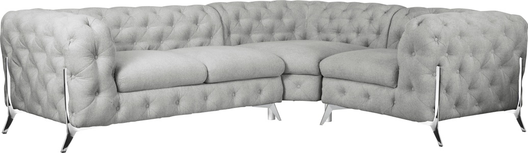 Leonique Ecksofa »Amaury«, mit aufwändiger Kopfheftung in moderner Optik, Breite 262 cm, Fussfarbe wählbar