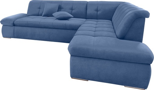 DOMO collection, DOMO collection Ecksofa, DOMO collection Ecksofa »NMoric incl. Zierkissen B/T/H: 273/216/80 cm L-Form«, Ottomanen-Abschluss, wahlweise mit Bettfunktion und Armlehnverstellung