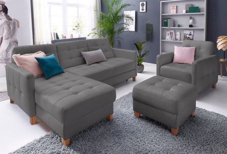 exxpo - sofa fashion, exxpo - sofa fashion Ecksofa, wahlweise mit Bettfunktion, exxpo - sofa fashion Ecksofa »Elio, kompakt und komfortabel, bequem und zeitloses Design, L-Form«, wahlweise mit Bettfunktion