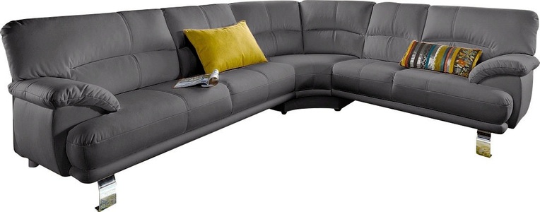 TRENDMANUFAKTUR, TRENDMANUFAKTUR Ecksofa, mit langem Schenkel, TRENDMANUFAKTUR Ecksofa »Cecilia in italienischem Design, modern und komfortabel, L-Form«, bequeme Armlehnen, mit langem Schenkel