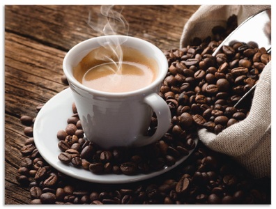 Artland, Artland Wandbild »Heisser Kaffee - dampfender Kaffee«, Artland Wandbild »Heisser Kaffee - dampfender Kaffee«, Getränke, (1 St.), als Alubild, Outdoorbild, Leinwandbild, Poster, Wandaufkleber
