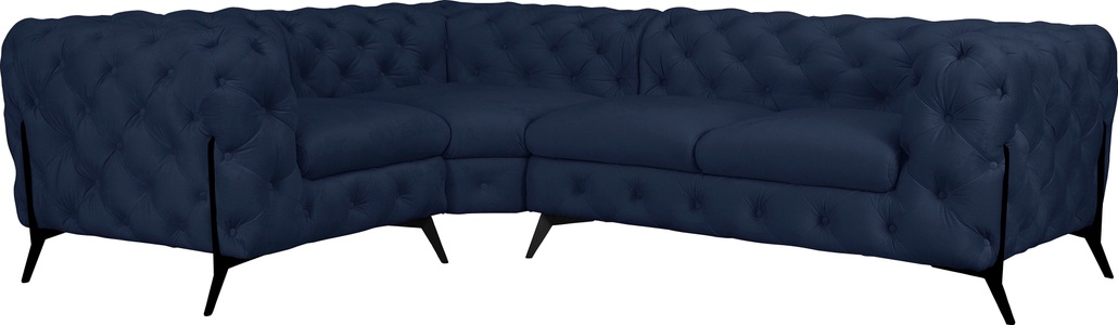 Leonique Ecksofa »Amaury«, mit aufwändiger Kopfheftung in moderner Optik, Breite 262 cm, Fussfarbe wählbar